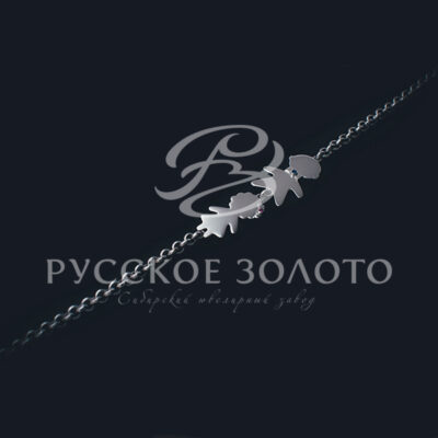 Браслет из белого золота с сапфиром и рубином